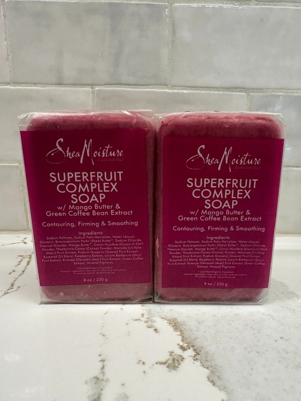 NEW! Shea Moisture Superfruit Complex Soap 2-PACK Mango Butter Green Coffee Bean